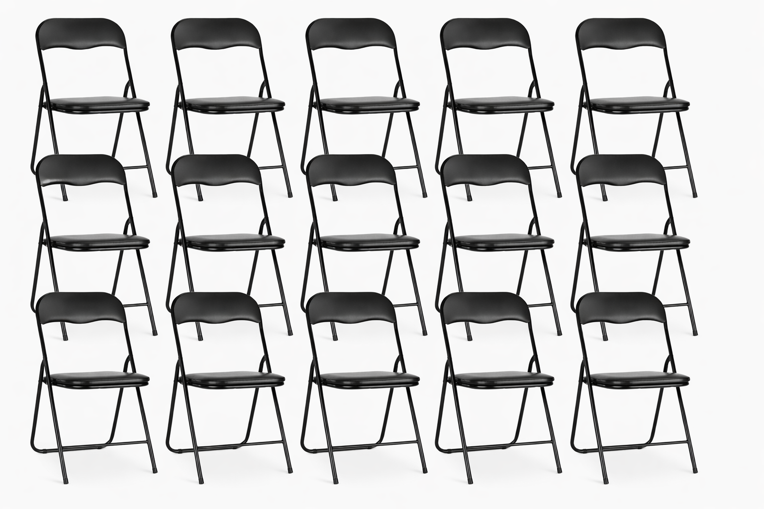 15 st klappstolar i plast / metall